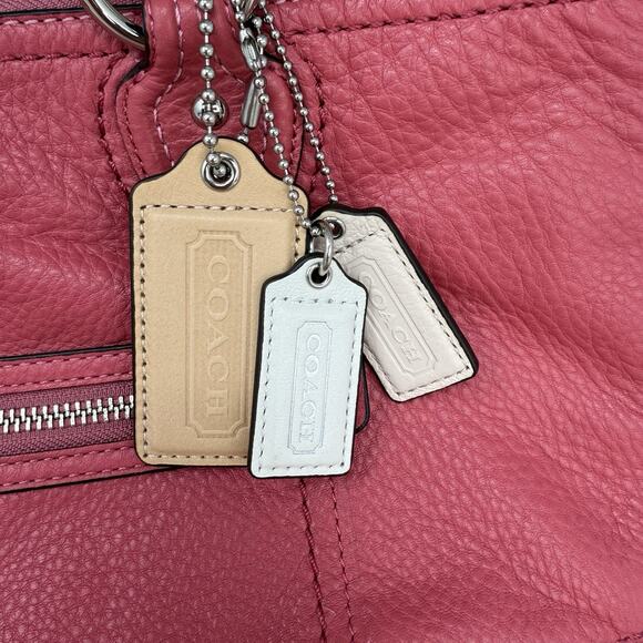 Coach M1220-23441 Poppy Rose Pink Pebbled Leather Handbag Tote - Picture 4 of 11